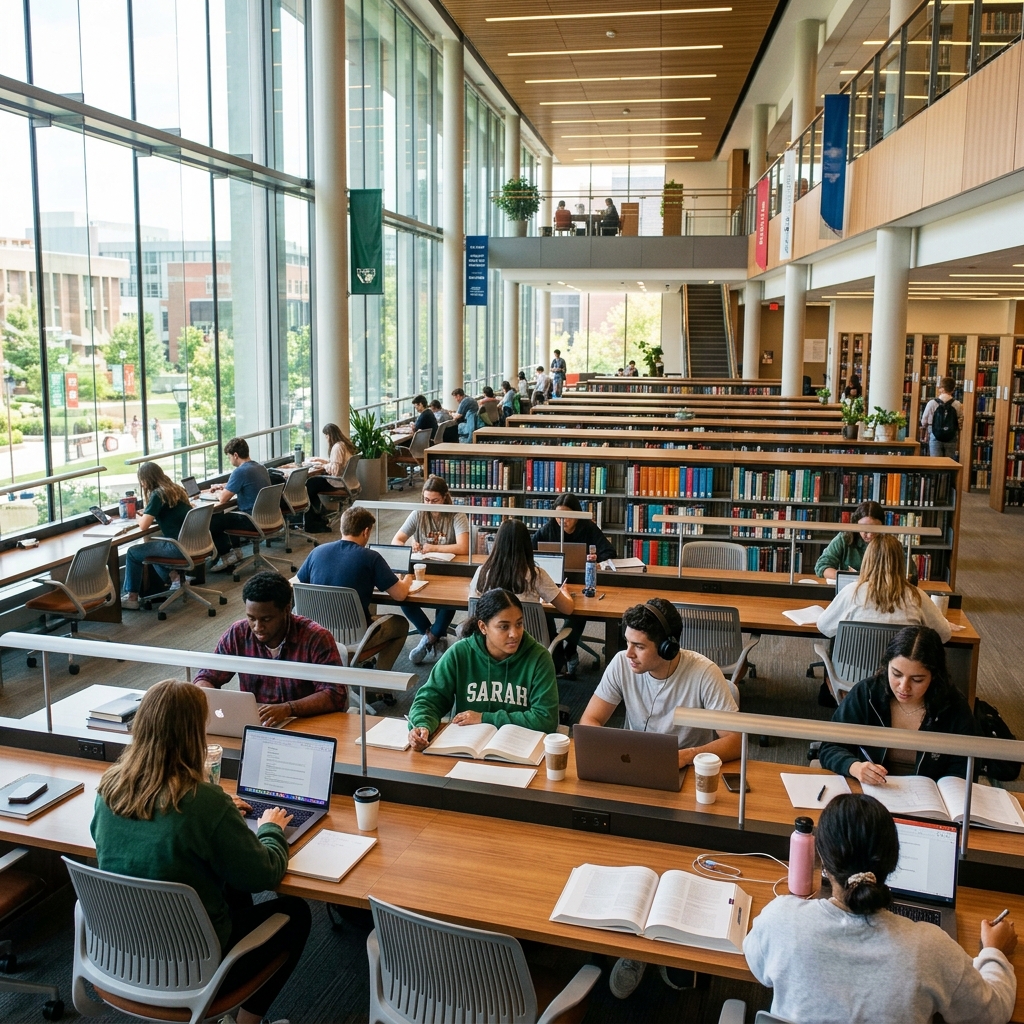 College Students Studying